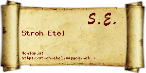Stroh Etel névjegykártya